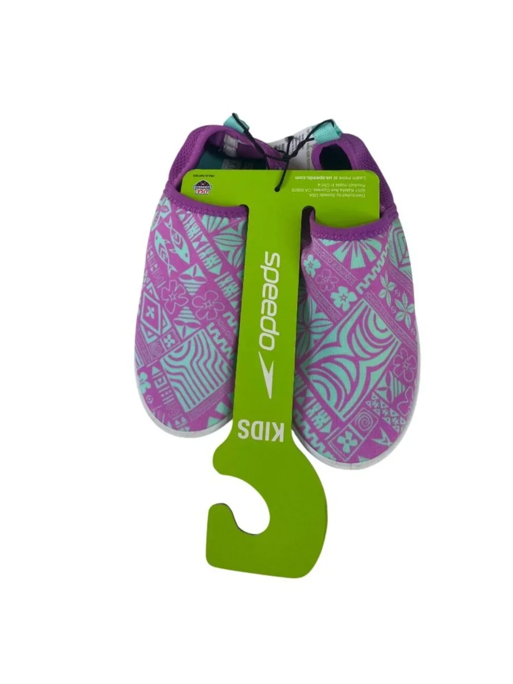 Speedo Kids Splash & Sun Bootie Water Shoes XL 11-12 Neon Violet New UV Protecti